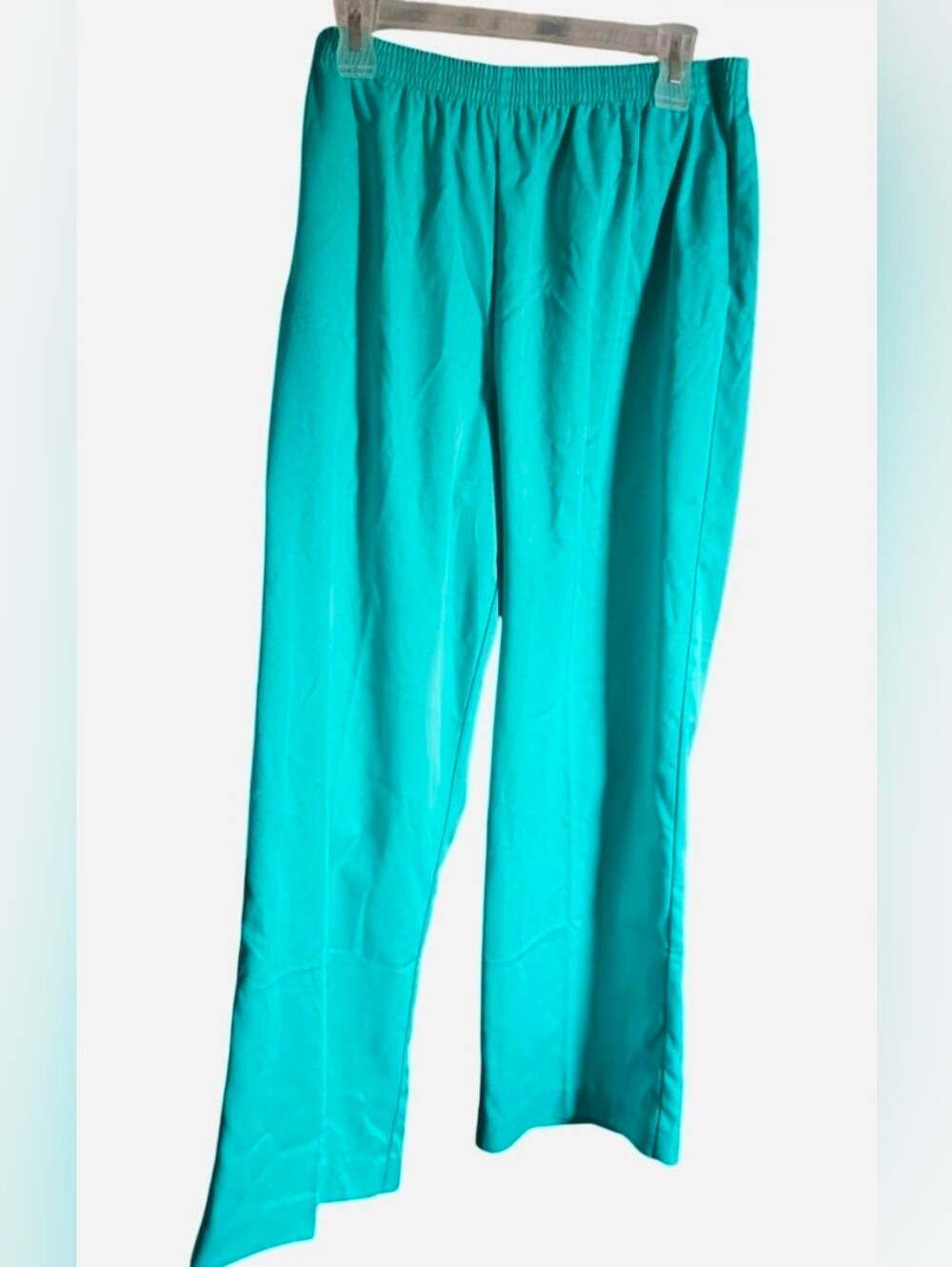 Alfred Dunner Teal Elastic Waist Straight Leg Pants Size 16